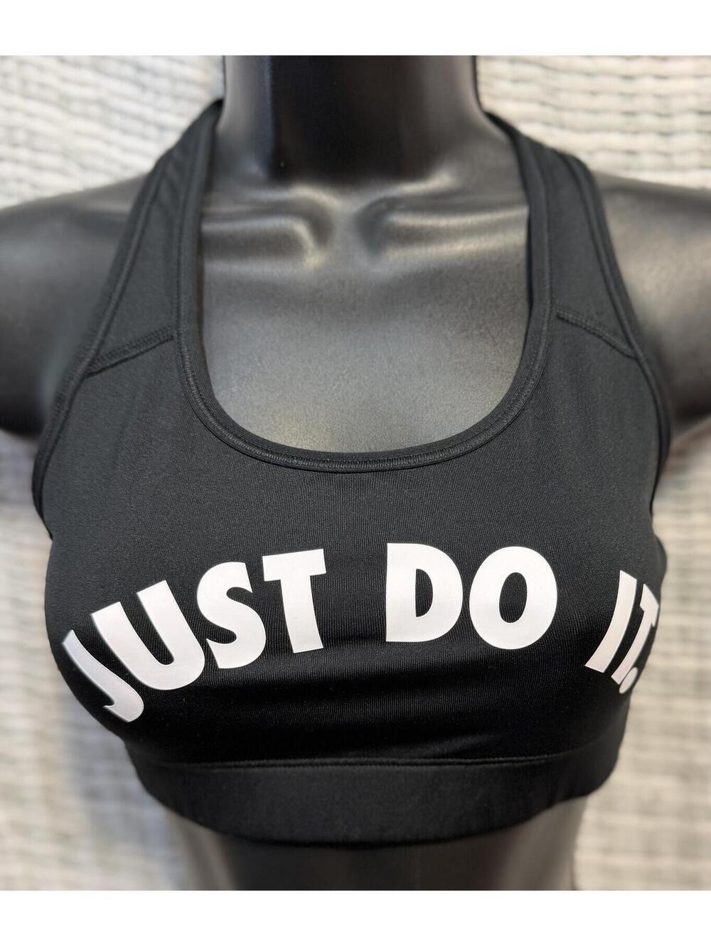 BRA Nike Dri-FIT Just Do It Logo Sports Bra Black/White Size S